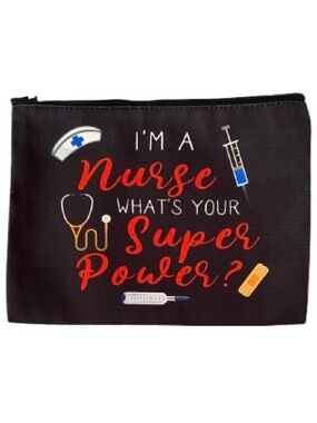 Black Nurse Themed Accessory Pouch
